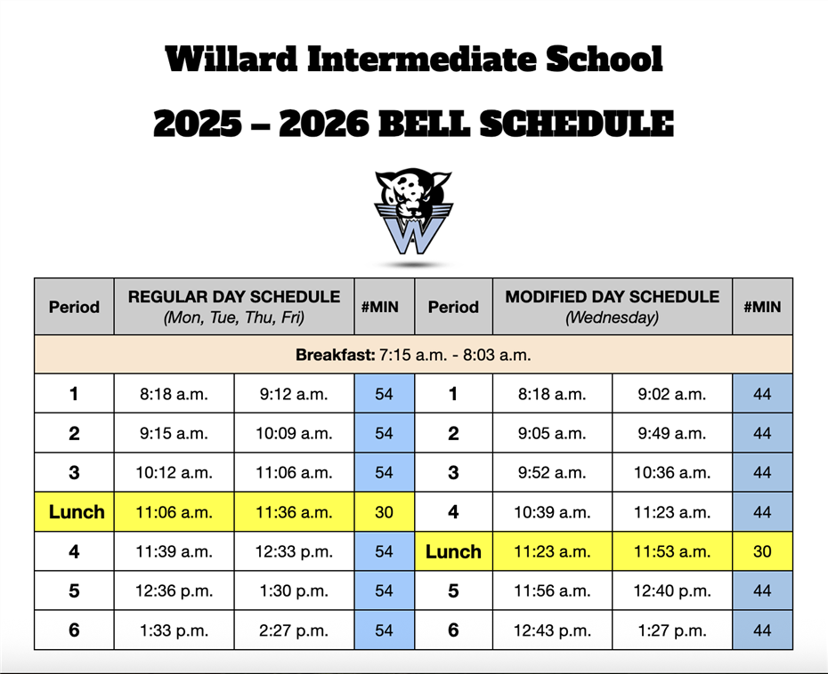 bell schedule